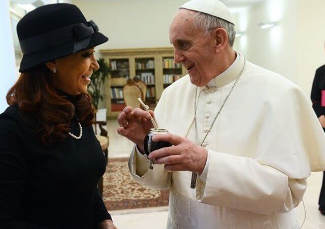 Pope Francis I meets with Argentina's President Cristina Fernandez de Kirchner at the Santa Marta residence, Vatican City, March 18, 2013 (Credit: Casa Rosada / Presidency of Argentina)