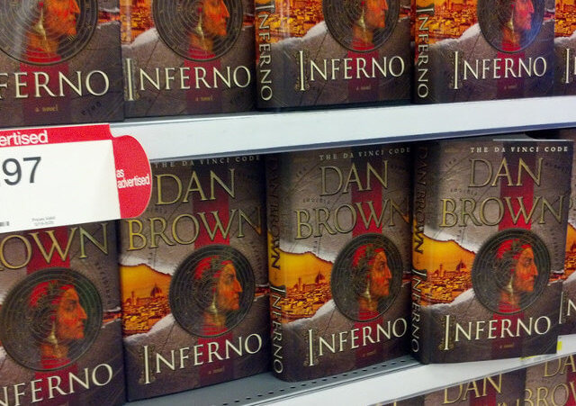 Dan Brown's latest novel, Inferno, on sale on shelves in a Target store in Arlington, Viginia, May 19, 2013 (Credit: Martin Kalfatovic via Flickr)