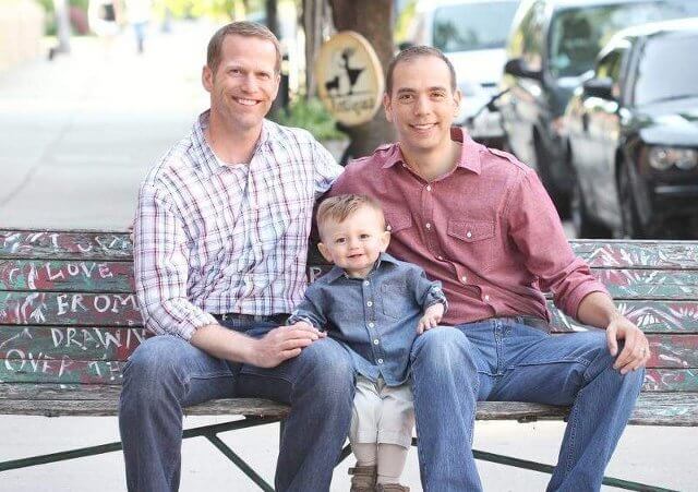 President Obama has invited a gay couple to the White House for Father's Day. Here is Kent (left) and Diego Love-Ramirez with son Lucas, 2 (Credit: Love_Ramirez family photo)