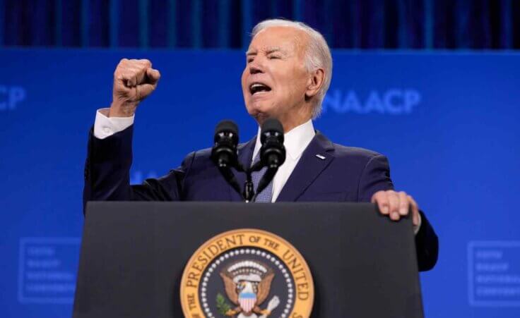 President Joe Biden speaks at the 115th NAACP National Convention in Las Vegas, Tuesday, July 16, 2024. (AP Photo/Susan Walsh) Biden tests positive for COVID-19.