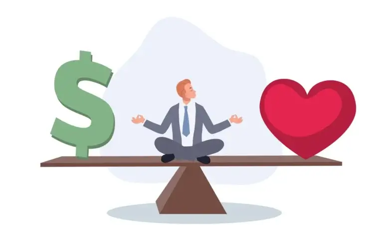 Business man meditates on balance between health and money. By Thidarat/stock.adobe.com. live forever