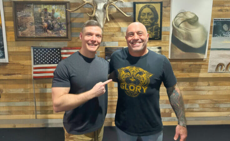 Wesley Huff and Joe Rogan. Image courtesy of Wesley Huff: https://x.com/WesleyLHuff