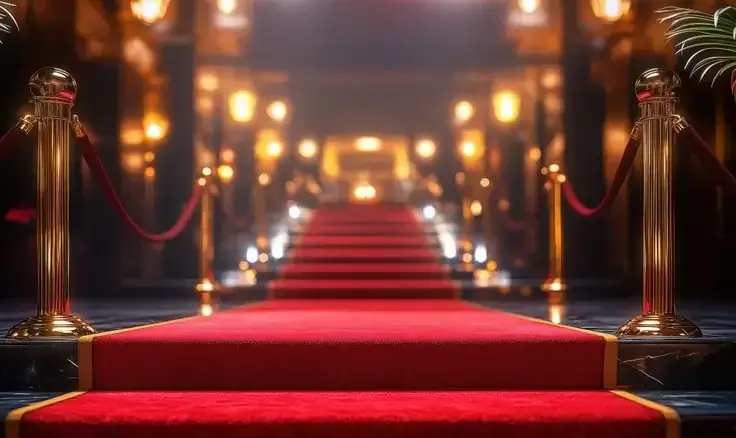 Luxurious Empty Red Carpet at Prestigious Film or Music Awards Event by Yuliia/stock.adobe.com